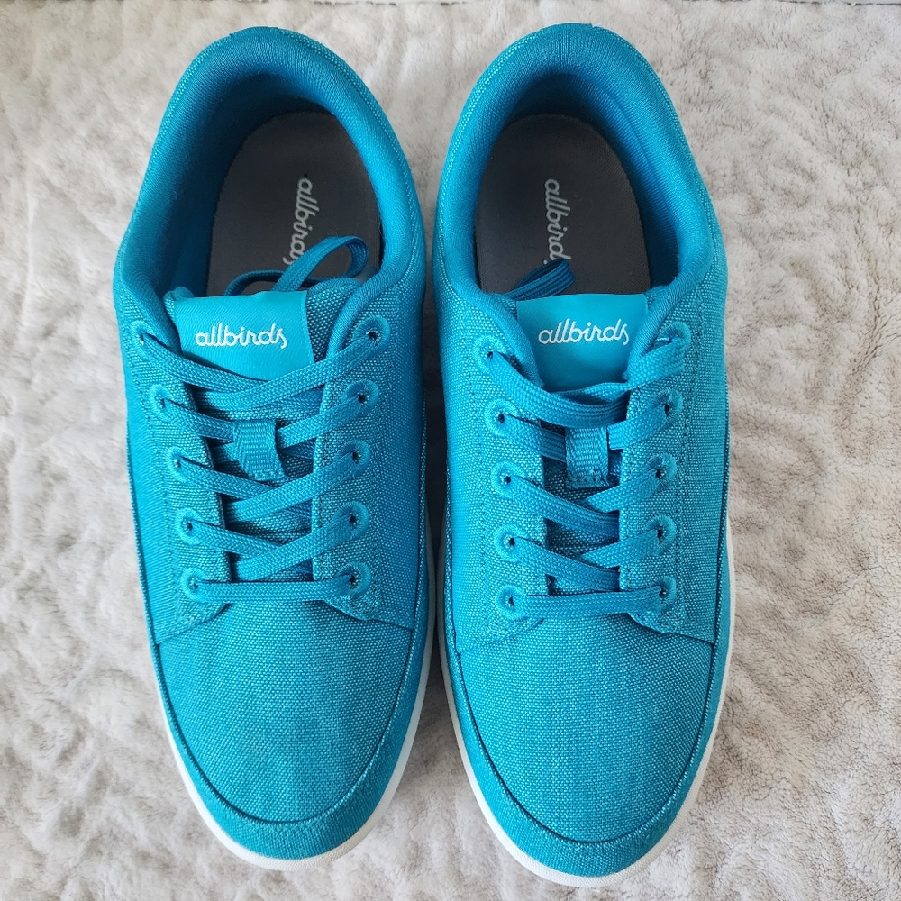 Allbirds Women's Canvas Pacers Sneakers Sz 8  Thrive Teal Clarity Blue